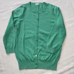 ★MACKINTOSH フィロソフィーカーディガン七分袖38 グリーン綿100%