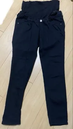 マタニティ スキニー パンツ 調整可能ウエスト