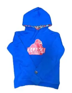 XLARGE パーカー 青 フーディー ビックロゴ