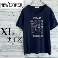 ☆大きいサイズ・XL☆ニューヨーカー　グラフィックプリント半袖Tシャツ　ネイビーのサムネイル