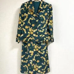 【昭和レトロ】　セットアップ　花柄　レディース　ジャケットスカート　レトロモダン
