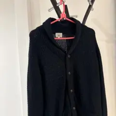 メンズネイビー ボタン付きカーディガン