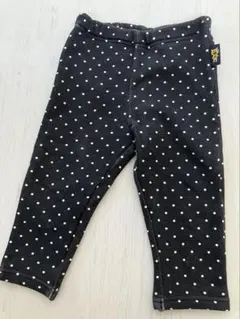 黒のドット柄裏起毛パンツ