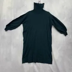 chocol raffine robe ニットワンピース 緑 タートルネック