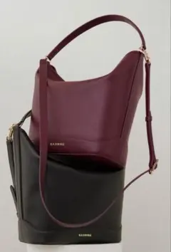新品同様 SANDRO バケットバッグ バーガンディ