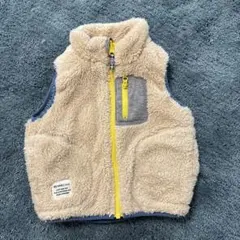 BEAMS mini ベージュ/グリーン ベスト 90cm