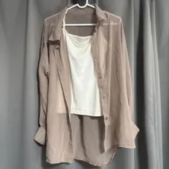 grl シアーシャツ　キャミソール　セット　ブラウンのサムネイル