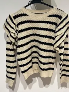 SHEIN アイボリーと黒のストライプ セーター