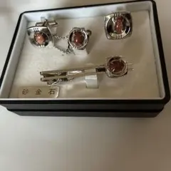 砂金石 カフスボタン タイバー セット
