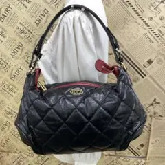 ココセリュックス レザー ハンド バッグ ブラック ゴールドロゴ GI102