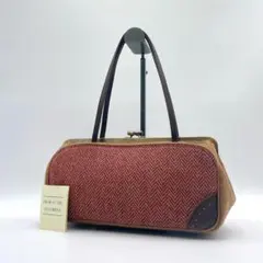 極美品 INED ツイード 切り替え ハンド ショルダーバッグ 肩がけf767