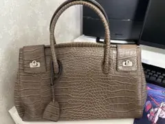 【安売り中！！】ブラウン クロコダイル風 ハンドバッグ
