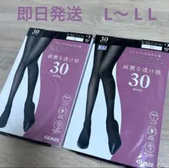 新品GUNZE サブリナ 30デニール タイツ 2セットL-LLグンゼ