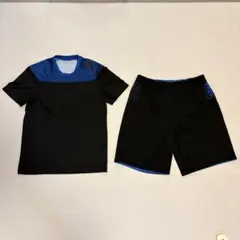 アディダス セットアップ プラクティスシャツ ハーフパンツ リバーシブル 黒 青のサムネイル