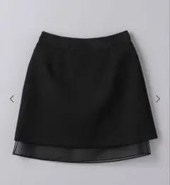 新品タグ付き　UNITED ARROWS オーガンジー付ミニスカート　黒　36のサムネイル