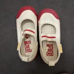 上履き スリッポン 16.0cm ホワイト/レッド