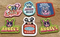 R*a様 エンジェルブルー　ししゅうステッカー　6枚セット