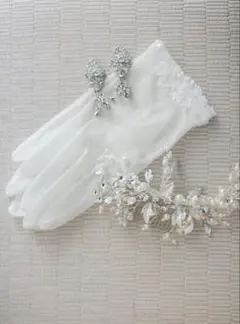 ウェディングベールとグローブセット