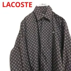 ラコステ Lacoste 長袖 レトロ柄 柄シャツ ワニ 刺繍ロゴ
