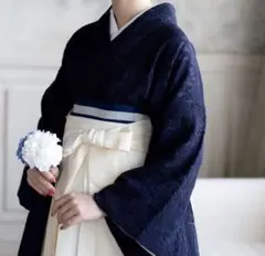 ネイビー レース 着物 袴 小物セット Lサイズ