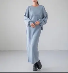 ローリーズファーム メローニットセットアップ　ブルー