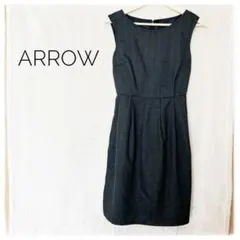 arrow a.r.w アロー ドットワンピース ノースリーブワンピース グレー