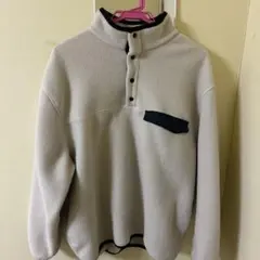 ベージュ フリースジャケット ハーフジップ