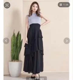 Darich ドッキングフリルロングワンピース　ライラック