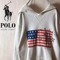 ★激レア ★デカロゴ ★国旗刺繍　ポロ ラルフローレン 　パーカー