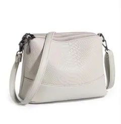 残り1点⚠️ZARAジャンル 海外ブランド 白 クロコダイル型押しショルダーバッグ