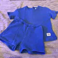 H&M コットン100% 青 Tシャツとショートパンツセット 92