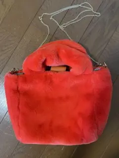 オレンジファー花柄バッグ