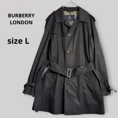 BURBERRY LONDON トレンチコート L 黒 ノバチェック 日本製のサムネイル