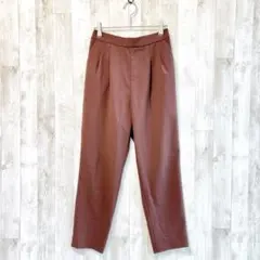 グローバルワーク　パンツ　テーパード　スラックス　M ウエストゴム　ブラウン　春