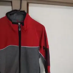 old stussy フリースジャケット 赤 グレー 　紺タグ