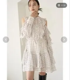 SNIDEL スナイデル　シフォンフリルミニワンピース