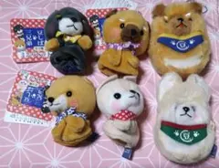 豆しば三兄弟　ミニパペット全4種＋ちびポーチ2種　計6個セット