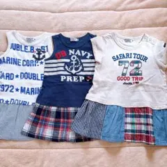 ミキハウス　ワンピース90センチ　3点まとめ売り