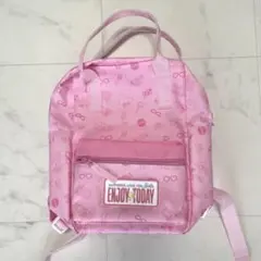 極美品 バービー キッズ リュック 通園通学 総柄 ピンクのサムネイル