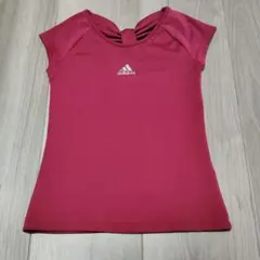adidas 赤 トップス フィット感 リボンデザイン