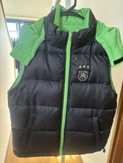 ブルークロス ダウンベスト 黒と緑