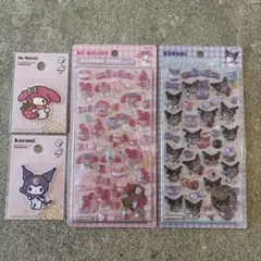 My Melody & Kuromi ボンボンドロップシールワッペンセット