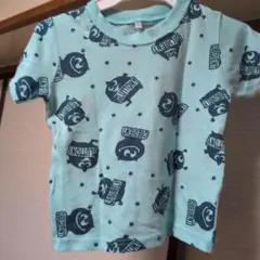 水色 パンダ柄 Tシャツ 100cm