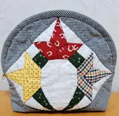 ハンドメイド　パッチワークポーチ　花パターン①