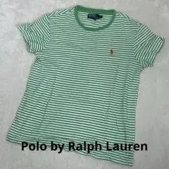 ポロラルフローレン ボーダーT 緑白 S ポニー刺繍