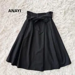 ANAYI リネンライク アシメ タックスカート ブラック - メルカリ