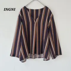 良品✨ INGNI イング　ストライプ　カットソー　ブラウス　春秋トップス　M