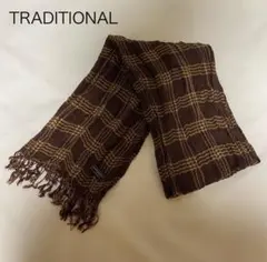 ブラウン　ベージュ　チェック柄　ストール マフラー 大判　レーヨン　男女兼用