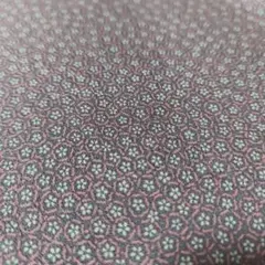 紫色 小花柄 着物 浴衣 反物 残布 端切れ 絹100％ 36cm×128cm