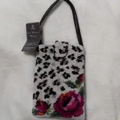 Dredieel レオパード柄花柄ポーチ